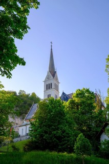 Church in the village, health resort, Bled, Lake Bled, Slovenia