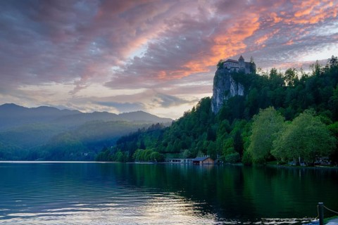 Evening at Bled Castle, Lake Bled, Slovenia