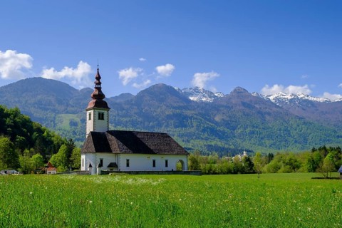 Church of the Assumption of Mary in Bitnje, Bohinjska Bistrica, Bohinj, Upper Carniola, Slovenia