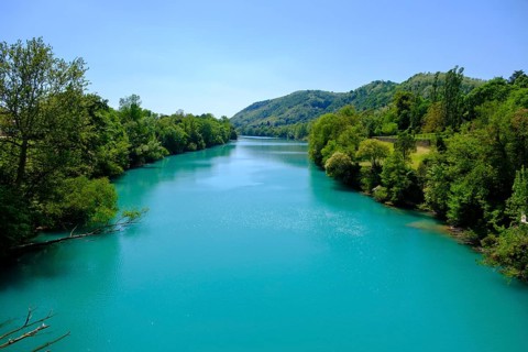 Isonzo River, Soca from Ponte di Piuma, Gorizia, Gorizia, Gorica, Friuli-Venezia Giulia, Italy