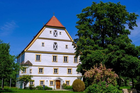 Town hall in former castle, Schechen, Upper Bavaria, Bavaria, Germany