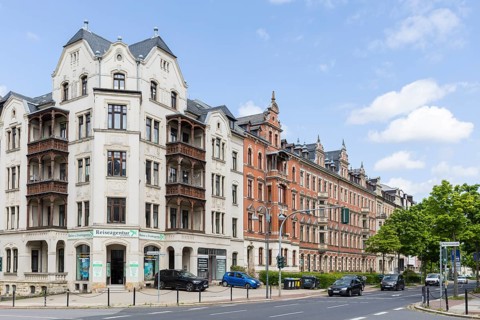 Development on Weststraße, Art Nouveau villas and Wilhelminian era buildings on Kaßberg, Chemnitz,
