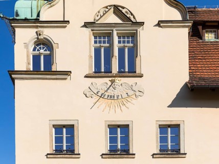 Sundial at Cotta Castle in Grosscotta, Dohma, Saxon Switzerland, Saxony, Germany