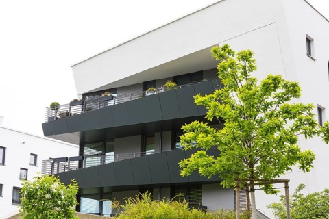 Modern residential building by architect Rico Sprenger, Die tanzende Siedlung auf dem Kassberg,
