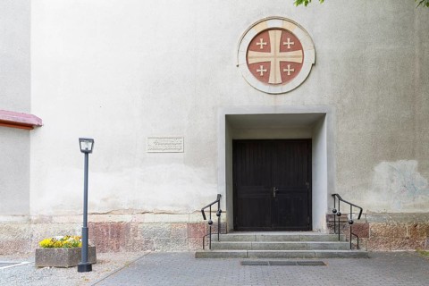 Portal of the Trinity Church on Kaßberg, Chemnitz, Saxony, Germany