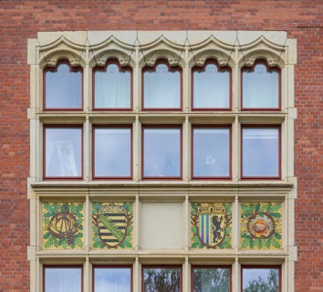 Historic Oberpostdirektion building on Reichsstraße 11, Art Nouveau villas and Wilhelminian era