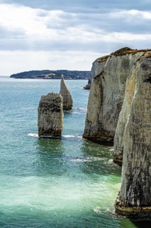 White Cliffs of Old Harry Rocks Jurassic Coast, Handfast Point, Dorset, UK
