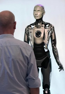 Humanoid robot for human-machine communication, artificial intelligence, AI, exhibition, history of