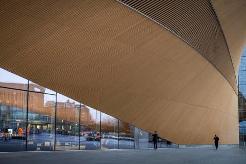 Roof structure, Oodi Central Library and Cultural Center, designed by ALA Architects, Helsinki,