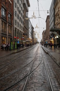 Alexanterinkatu, main shopping street in the city center, designed by Carl Ludwig Engel, Christmas