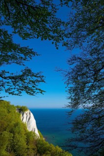 View of chalk cliffs in Jasmund National Park on Rügen, Königsstuhl, Sassnitz, Rügen,