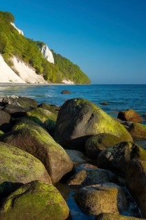 View of chalk cliffs in Jasmund National Park on Rügen, Königsstuhl, Sassnitz, Rügen,