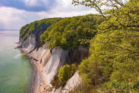 Ernst-Moritz-Arndt view on the chalk coast on Rügen, Rügen, Sassnitz, Mecklenburg-Western