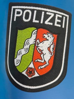 Press photo Coat of arms of North Rhine-Westphalia Police, North Rhine-Westphalia, Germany