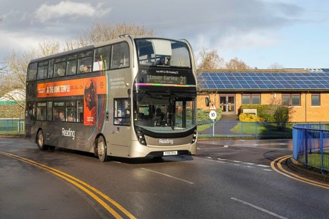 Double-decker ADL Enviro400 MMC Reading Buses bus service 21 to Lower Earley, Reading, Berkshire,