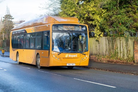 Single-decker Scania K270UB ADL Enviro300SG, Leopard bus service 3 to Shinfield, Reading,
