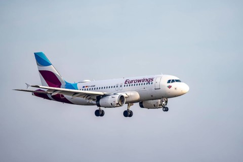 Eurowings Airbus A319-100 landing at Cologne/Bonn Airport, CGN