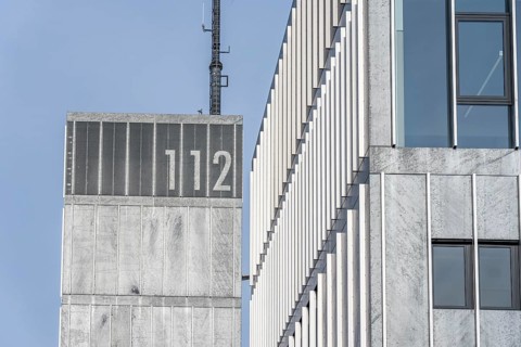 Fire Department, 112, fire station, modern guard, silver façade, fire and rescue station 10,