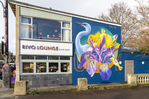 Mural painting UNITY by Sophie Mess, Rivo Lounge, Public Art Chippenham, Chippenham, Wiltshire,