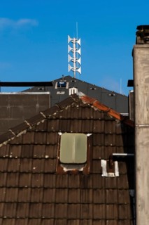 Sirens on the roof of a school building in Wuppertal, Germany