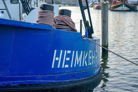 The HEIMKEHR piling boat, built in 1901, is now moored in the museum port of the Hanseatic City of