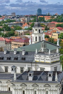 View over Grand Ducal Palace, Palace of the Grand Dukes of Lithuania in the Old Town of Vilnius,