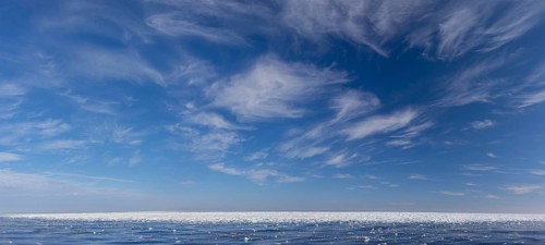 Drift ice, brash ice consists of ice floes in the Arctic Ocean around Svalbard, Spitsbergen in