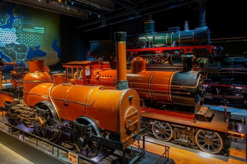 1844 Pays de Waes, tank locomotive and steam locomotives on display at Train World, railway museum