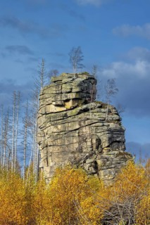 Feuersteinklippe, Feuersteine rock formation, granite butte in the Harz National Park near