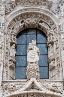 Ornate south portal of the Hieronymites Monastery / Mosteiro dos Jerónimos in Manueline style in