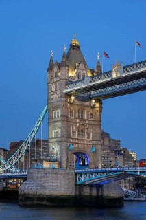 19th century Tower Bridge, neo-Gothic bascule / suspension bridge crossing the River Thames in the