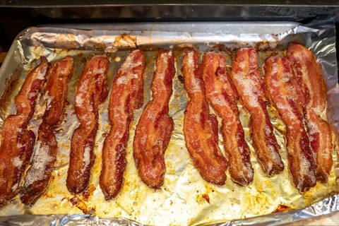 Denver, Colorado - Bacon cooking on the stove for breakfast