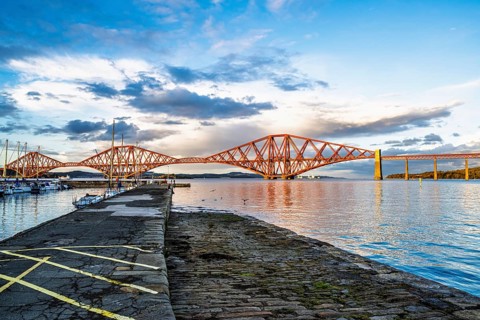 Forth Bridge, Queensferry Crossing, Forth Estuary, Scotland, UK