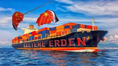Symbolic image, conductor from China, export rare earths, Germany, EU, European Union,