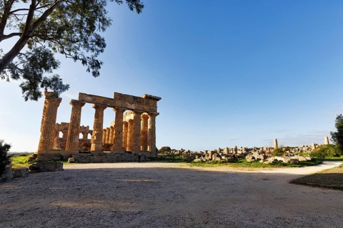 Temple E, Temple of Hera in the ancient Greek city of Selinunte, acropolis, Doric style,