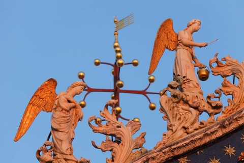 Decorated details at San Marco Basilica, St. Mark's Square, Venice, Veneto, Italy