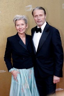 Hanne Jacobsen and Mads Mikkelsen arriving at the European Film Awards at the House of World