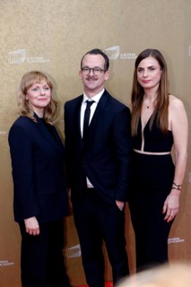Maren Ade, Joachim Dorn and Janine Jackowski arriving at the European Film Awards at the House of