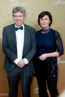 Andres Veiel and Sandra Maischberger arriving at the European Film Awards at the House of World