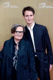 Agnieszka Holland and Idan Weiss arriving at the European Film Awards at the House of World