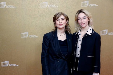 Greta Scarano and Matilda De Angelis arriving for the European Film Awards at the House of World