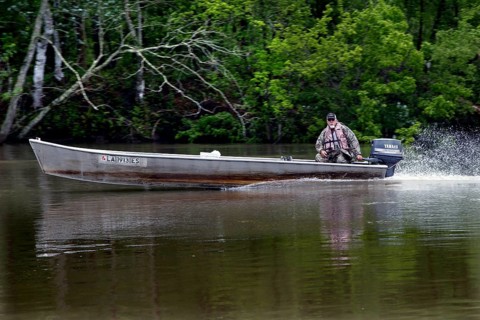 A boat in the wetlands of the Atchafalaya Basin, Atchafalaya Basin, Louisiana, USA