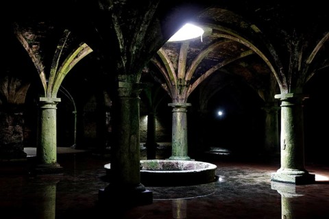 Historic cistern in the Cité Portugaise of El Jadida with impressive arches, El Jadida,