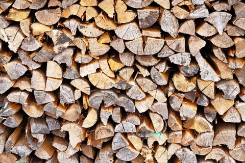 Wood, firewood, split and stacked, heat, energy, heating, Wilnsdorf, North Rhine-Westphalia,