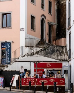 Small pizzeria in the old town of Sintra, Lisbon, Portugal