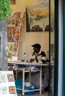 View of a painter's displays, Sintra, Lisbon, Portugal