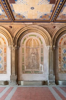 Wall paintings and Minton encaustic tiles, Bethesda Terrace, Central Park, Manhatten, New York