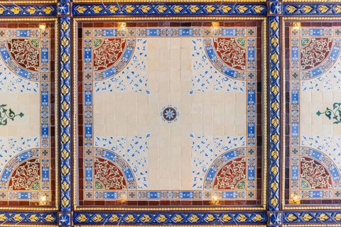 Minton encaustic tiles, Bethesda Terrace, Central Park, Manhatten, New York City, USA