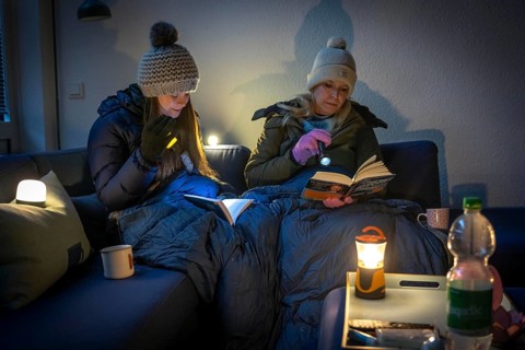 Symbolic picture blackout, extensive, prolonged power failure, in private surroundings, without
