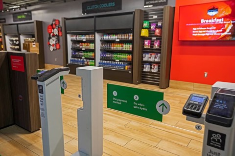 Detroit, Michigan USA - 14 January 2026 - The Motor City Mart convenience store at the Detroit Auto